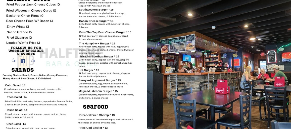 Halftime Bar & Grill Menu