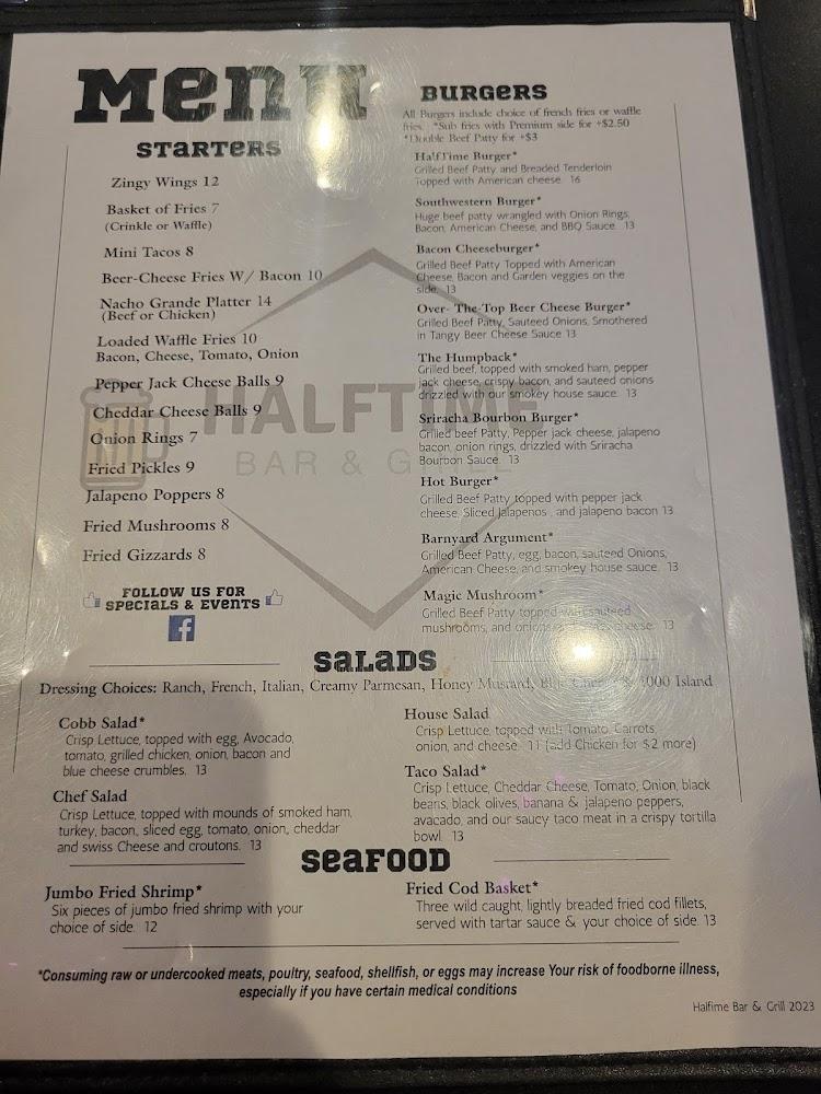 Halftime Bar & Grill Menu image 3